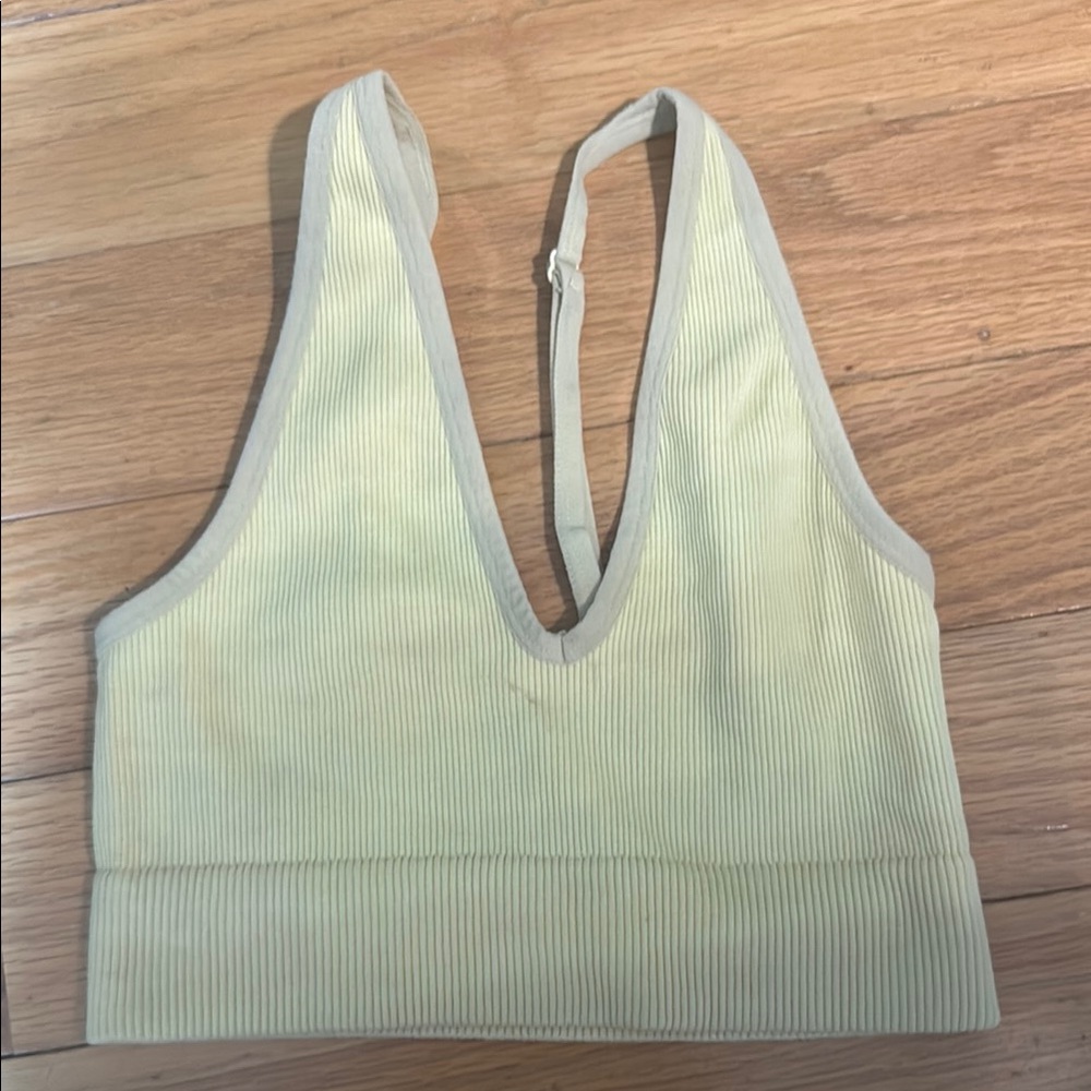 Garage Yellow Ribbed Tank Top